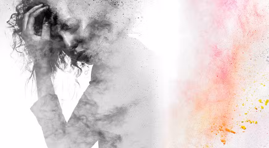 illustration of woman in pain