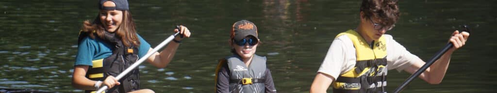 Campers enjoy rowing a boat