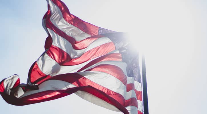 waving american flag