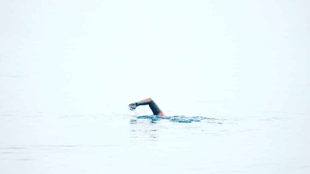 Man swimming in the ocean