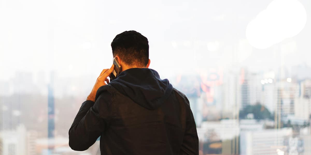 man making a phone call on his cellphone