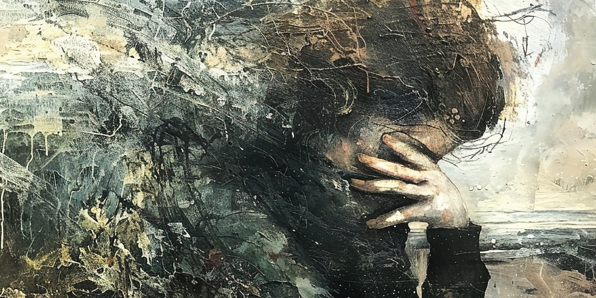 painting of woman crying
