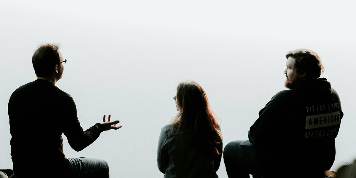 People connecting and talking with each other.