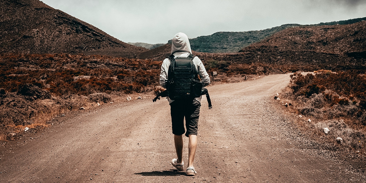 Person walking on a path