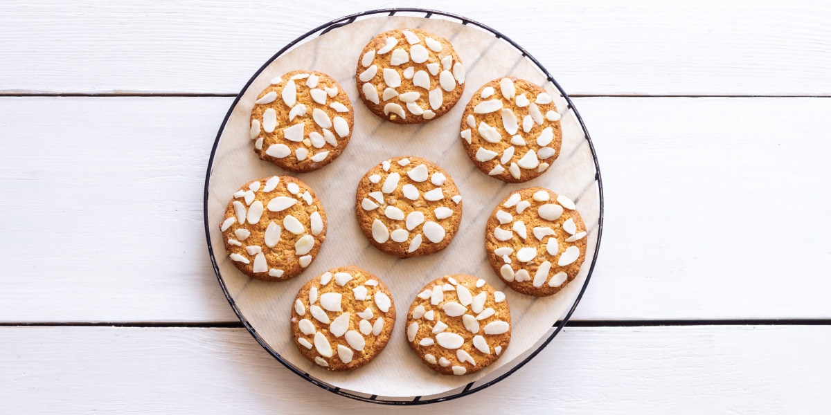 Plate of almond cookies