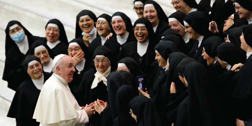 Pope Francis meets with sisters at the Vatican