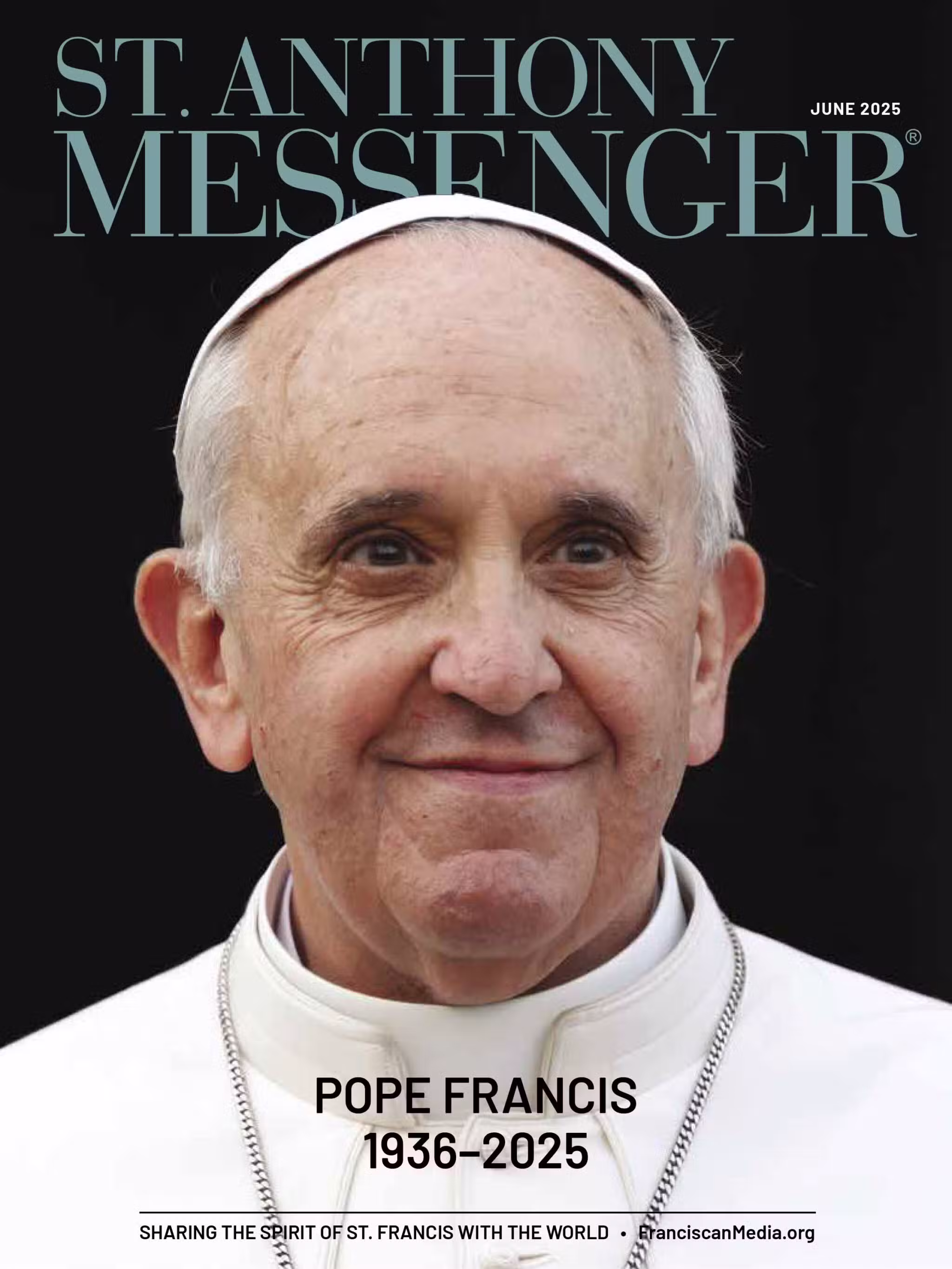 pope francis on the cover of st. anthony messenger