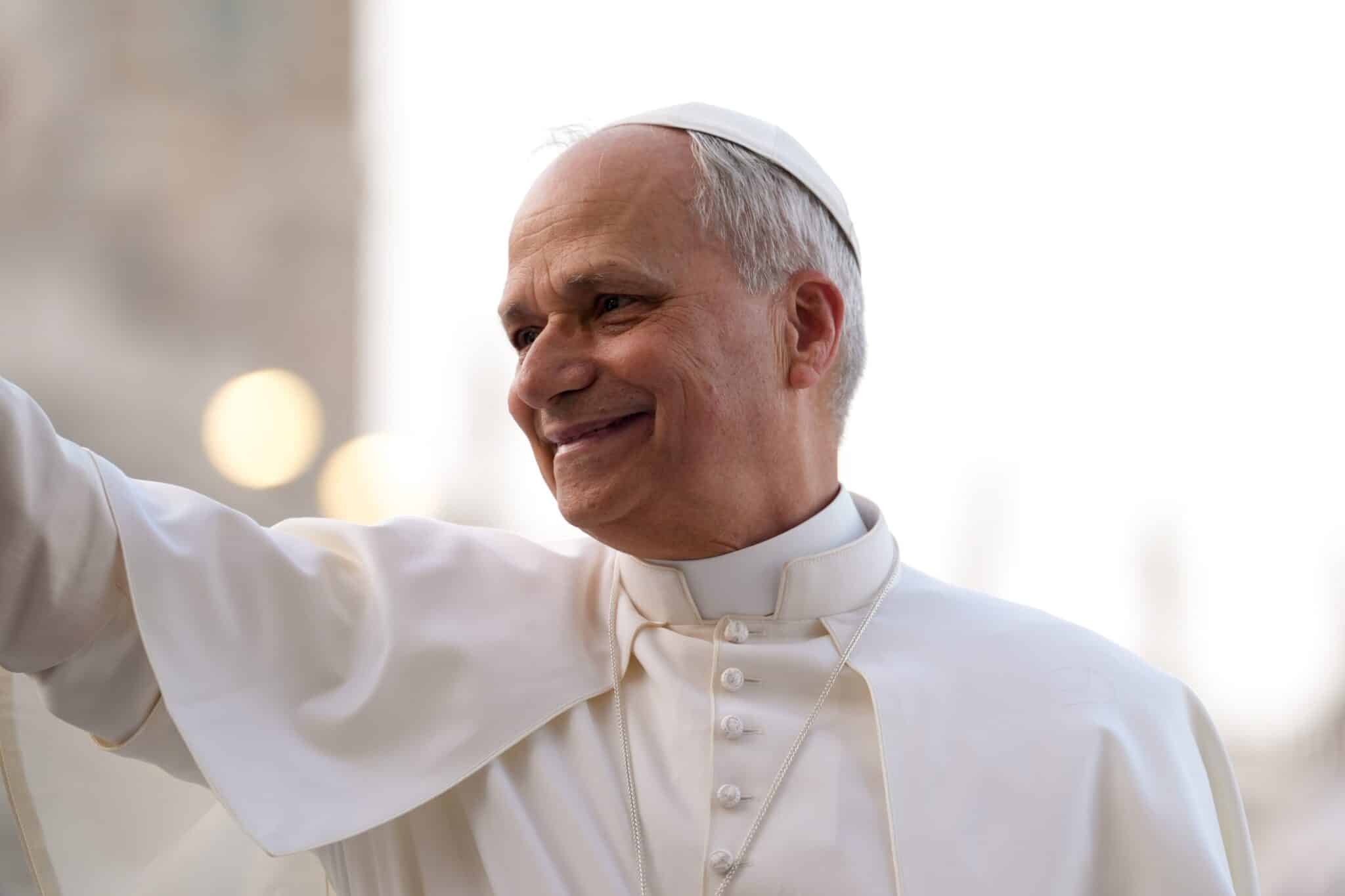 Pope Leo XIV waves from the popemobile as he prepares to lead a Pentecost prayer vigil in St. Peter's Square at the Vatican June 7, 2025, with participants in the Jubilee of Ecclesial Movements, Associations and New Communities. (CNS photo/Lola Gomez)