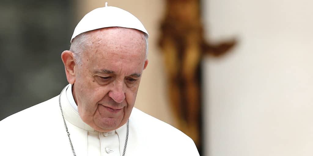 Pope Francis in contemplation.