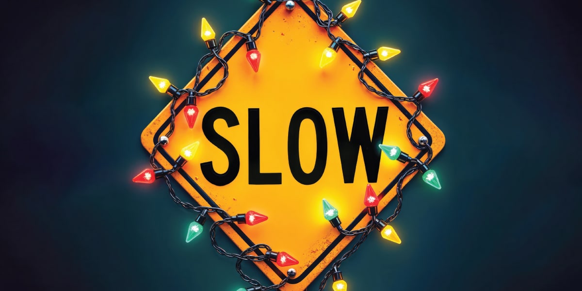 Slow down sign