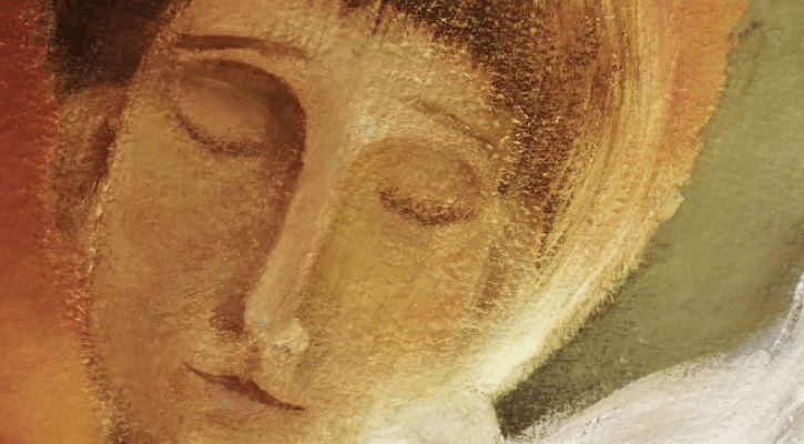 Painting of Saint Francis of Assisi and a dove